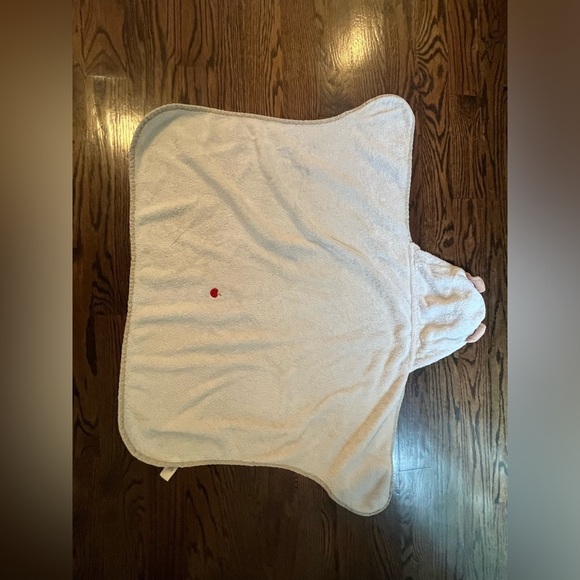 Apple Park/ Carter’s bundle of 2 hooded bath towels owl/bear ivory /blue cotton - Picture 6 of 9